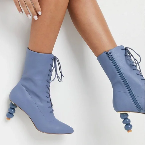 ASOS Shoes New Asos Reward Laceup Boots With Sculptured Heel
